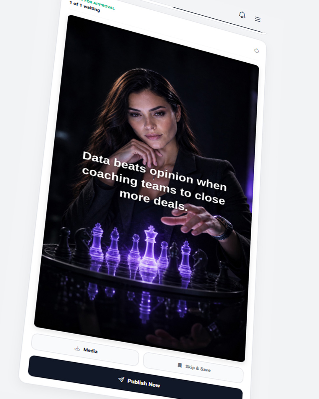 Approve and publish screen